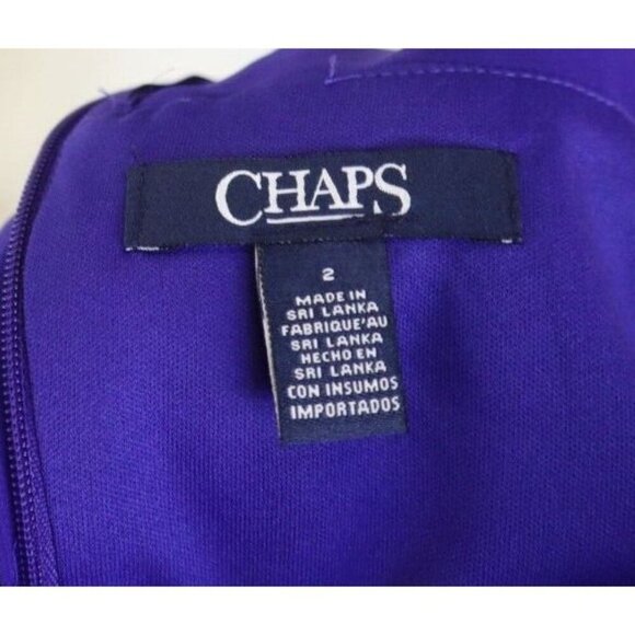 CHAPS - WOMEN'S PURPLE SLEEVELESS LONG EVENING GOWN - SIZE 2 - Picture 8 of 8